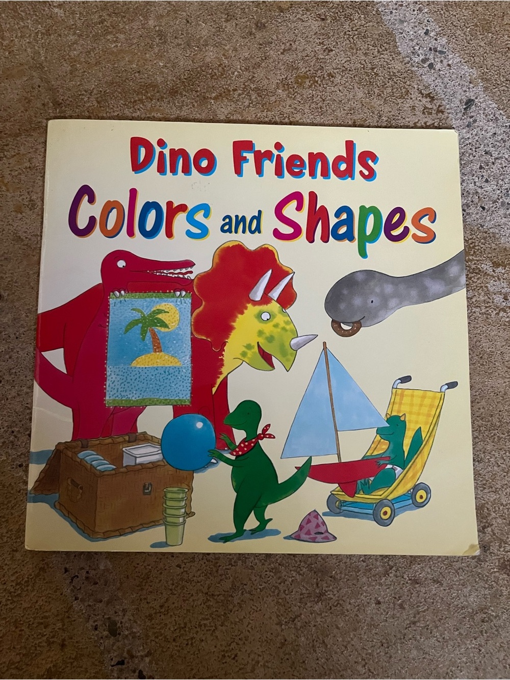 Dino Friends Colors and Shapes Kids Book - Yellow Cover